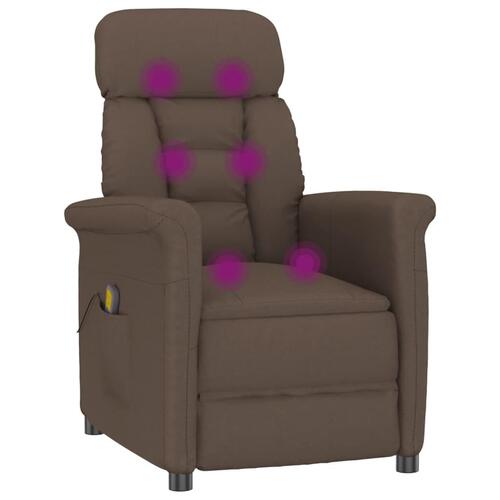 Massagestol imiteret ruskind brun