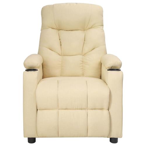 Eldrevet massagestol stof cremefarvet