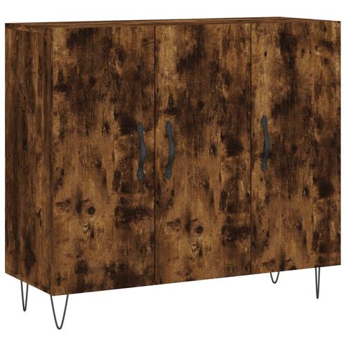 Skab 90x34x80 cm konstrueret træ røget egetræsfarve