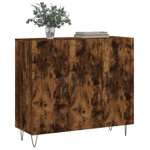 Skab 90x34x80 cm konstrueret træ røget egetræsfarve