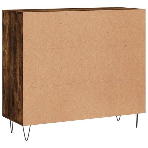 Skab 90x34x80 cm konstrueret træ røget egetræsfarve