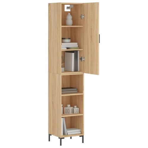 Skab 34,5x34x180 cm konstrueret træ sonoma-eg