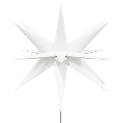Juledekoration med LED-lys og jordspyd foldbar 57 cm hvid