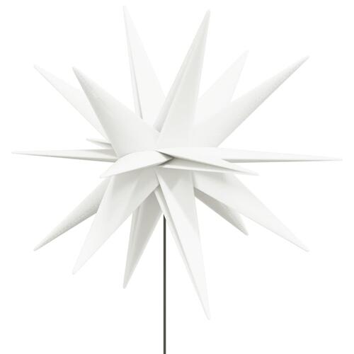 Juledekoration med LED-lys og jordspyd foldbar 57 cm hvid