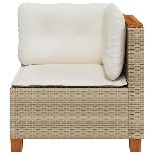 Hjørnemodul til havesofa med hynder polyrattan beige