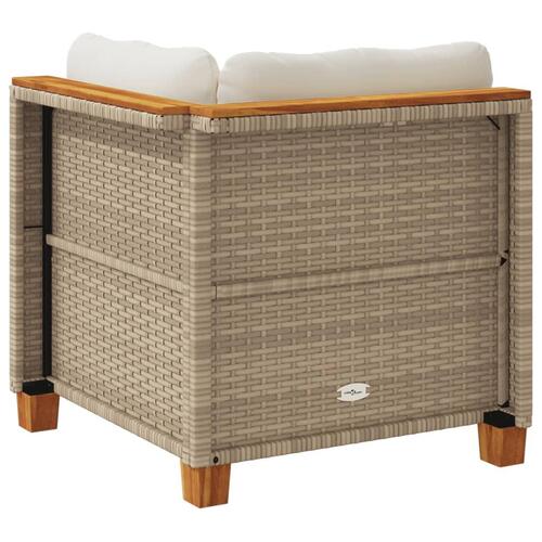 Hjørnemodul til havesofa med hynder polyrattan beige