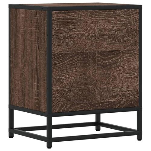 Sengeborde 2 stk. 40x31x50 cm konstrueret træ brun egetræsfarve