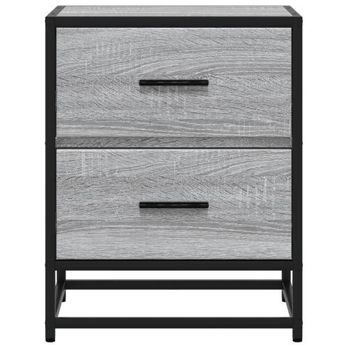 Sengeborde 2 stk. 40x31x50 cm konstrueret træ grå sonoma-eg