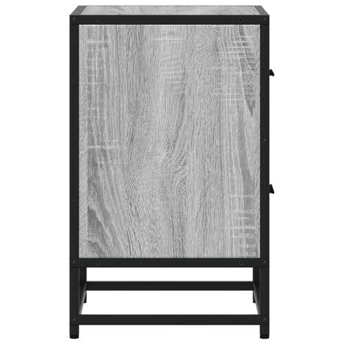 Sengeborde 2 stk. 40x31x50 cm konstrueret træ grå sonoma-eg
