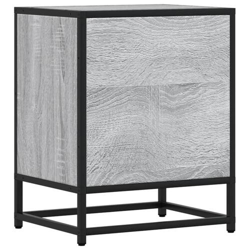 Sengeborde 2 stk. 40x31x50 cm konstrueret træ grå sonoma-eg