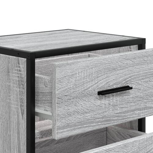 Sengeborde 2 stk. 40x31x50 cm konstrueret træ grå sonoma-eg