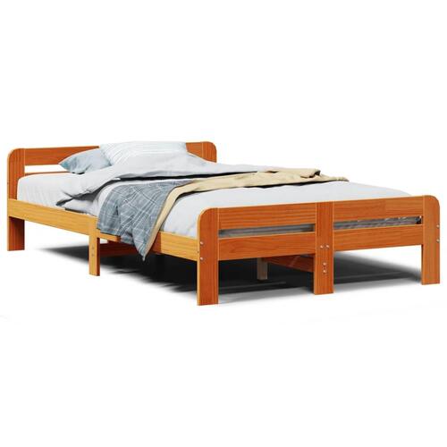 Sengeramme uden madras 120x190 cm massivt fyrretræ gyldenbrun