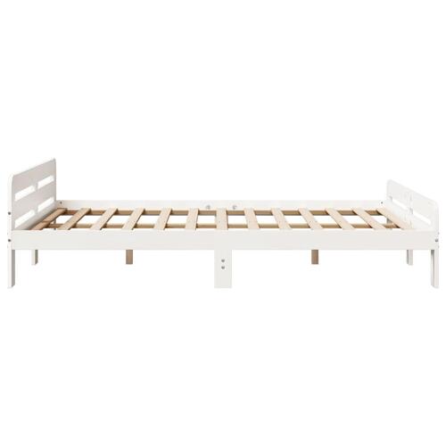 Sengeramme uden madras 160x200 cm massivt fyrretræ hvid
