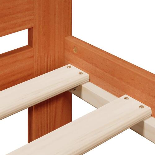 Sengeramme uden madras 140x190 cm massivt fyrretræ gyldenbrun
