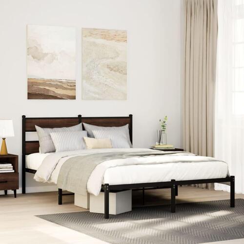 Sengeramme m. sengegavl 160x200 cm uden madras brunt eg