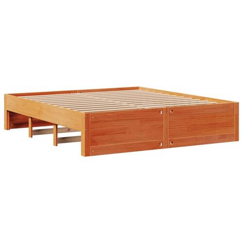 Sengeramme m. skuffer 200x200 cm uden madras massivt fyr brun