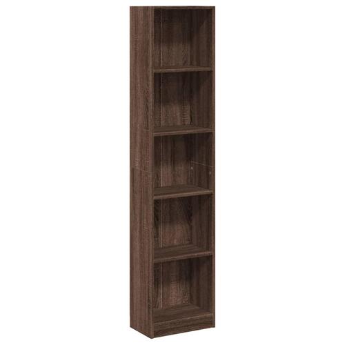 Bogreol 40x24x176 cm konstrueret træ brun egetræsfarve