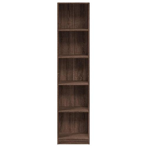 Bogreol 40x24x176 cm konstrueret træ brun egetræsfarve
