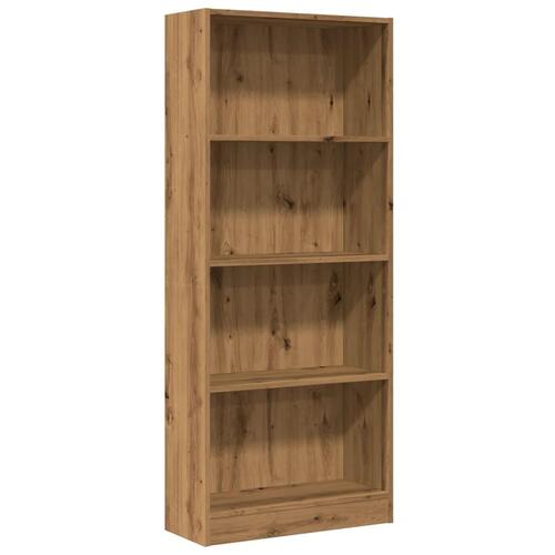 Bogreol 60x24x143 cm konstrueret træ egetræsfarvet