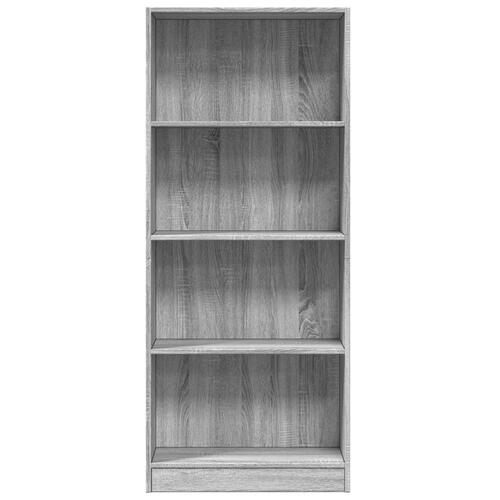 Bogreol 60x24x143 cm konstrueret træ grå sonoma-eg