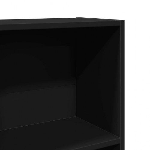 Bogreol 40x24x176 cm konstrueret træ sort