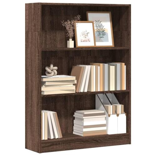 Bogreol 80x24x109 cm konstrueret træ brun egetræsfarve