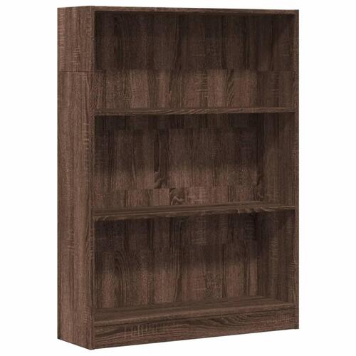 Bogreol 80x24x109 cm konstrueret træ brun egetræsfarve