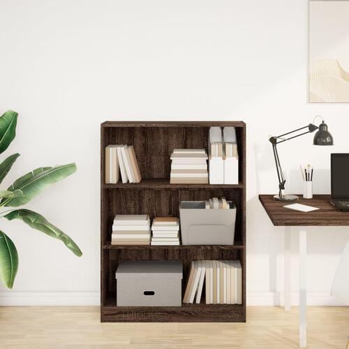 Bogreol 80x24x109 cm konstrueret træ brun egetræsfarve