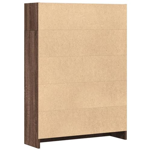 Bogreol 80x24x109 cm konstrueret træ brun egetræsfarve