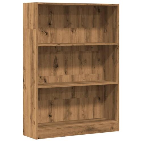 Bogreol 80x24x109 cm konstrueret træ egetræsfarve