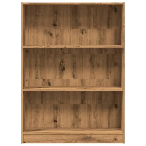 Bogreol 80x24x109 cm konstrueret træ egetræsfarve