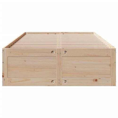 Sengeramme m. skuffer 135x190 cm uden madras massivt fyr hvid