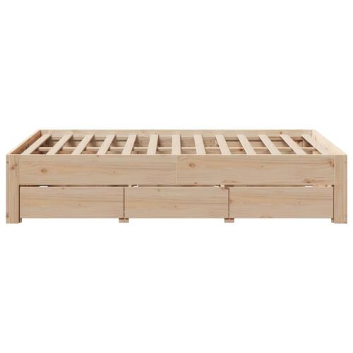 Sengeramme m. skuffer 135x190 cm uden madras massivt fyr hvid
