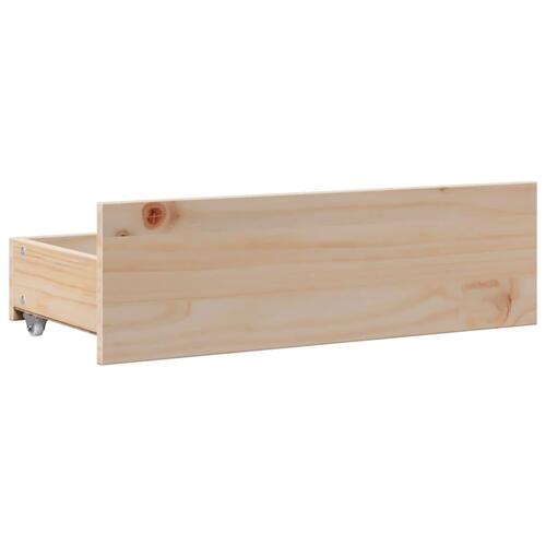 Sengeramme m. skuffer 135x190 cm uden madras massivt fyr hvid