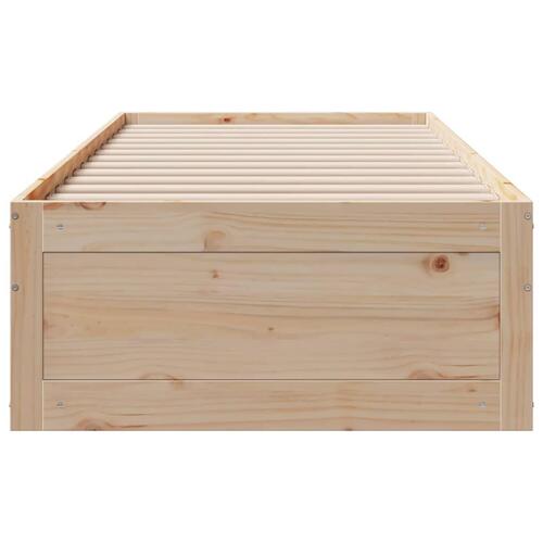 Sengeramme uden madras med skuffer 90x190 cm massivt fyrretræ