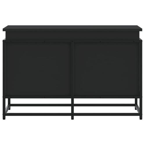 Opbevaringsboks med låg 80x40x51,5 cm konstrueret træ sort