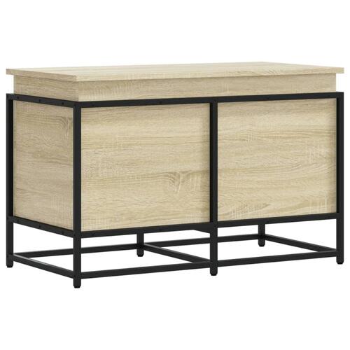 Opbevaringsboks med låg 80x40x51,5 cm konstrueret træ sonoma-eg