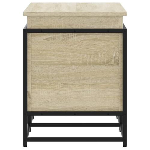 Opbevaringsboks med låg 80x40x51,5 cm konstrueret træ sonoma-eg