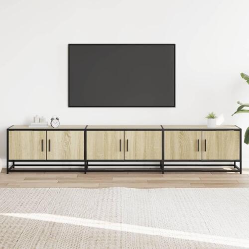 Tv-bord 210x35x41 cm konstrueret træ sonoma-eg