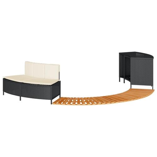 Spakant polyrattan og massivt akacietræ sort