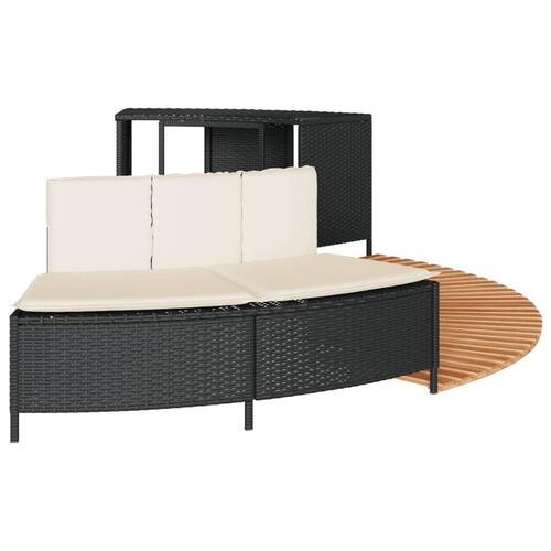 Spakant polyrattan og massivt akacietræ sort