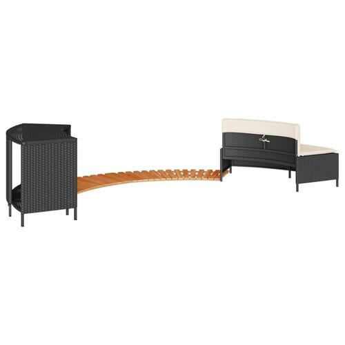 Spakant polyrattan og massivt akacietræ sort