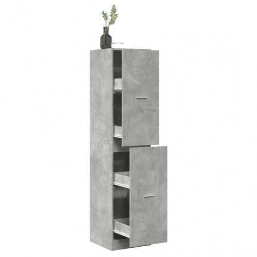 Apotekerskab 40×40,5×174,5 cm i konstrueret træ - betongrå