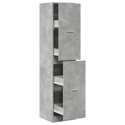 Apotekerskab 40×40,5×174,5 cm i konstrueret træ - betongrå