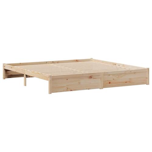 Seng med reol uden madras 160x200 cm massivt fyrretræ