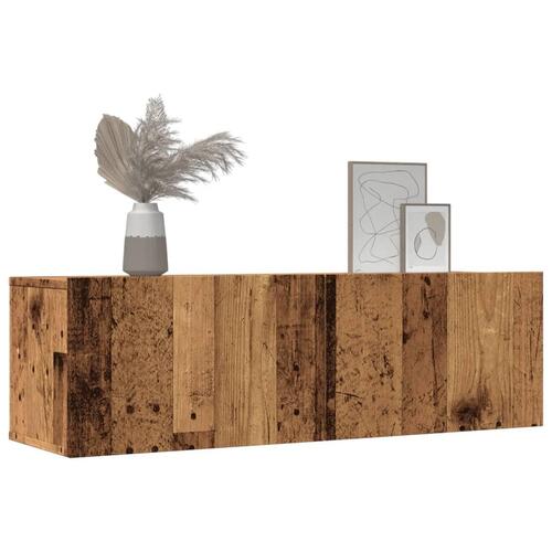 Væghængte tv-borde 2 stk. 80x30x30 cm gammelt træ-look
