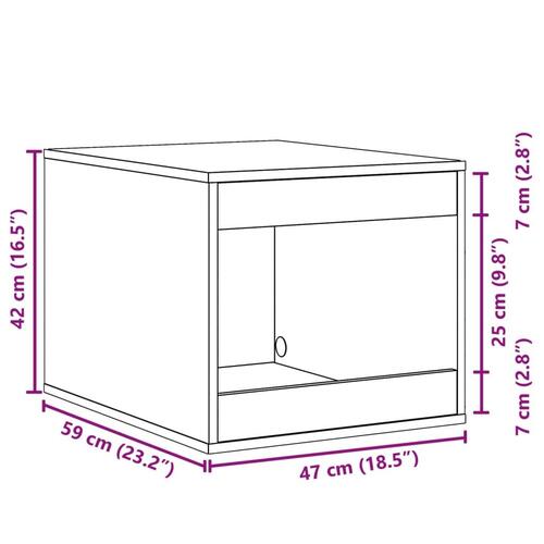 Toiletskjuler kattebakke 47x59x42 cm konstrueret træ brunt eg