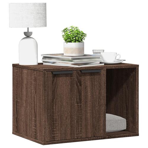 Toiletskjuler kattebakke 60x40x40 cm konstrueret træ brunt eg