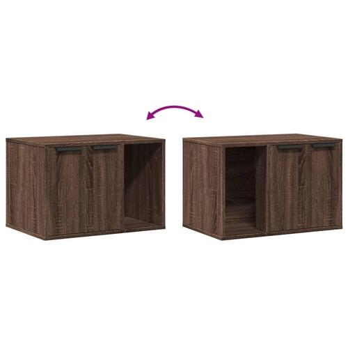 Toiletskjuler kattebakke 60x40x40 cm konstrueret træ brunt eg