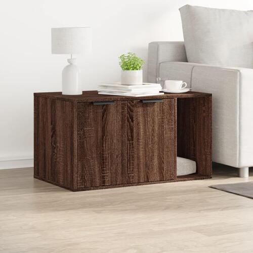 Toiletskjuler kattebakke 80x50x45 cm konstrueret træ brunt eg